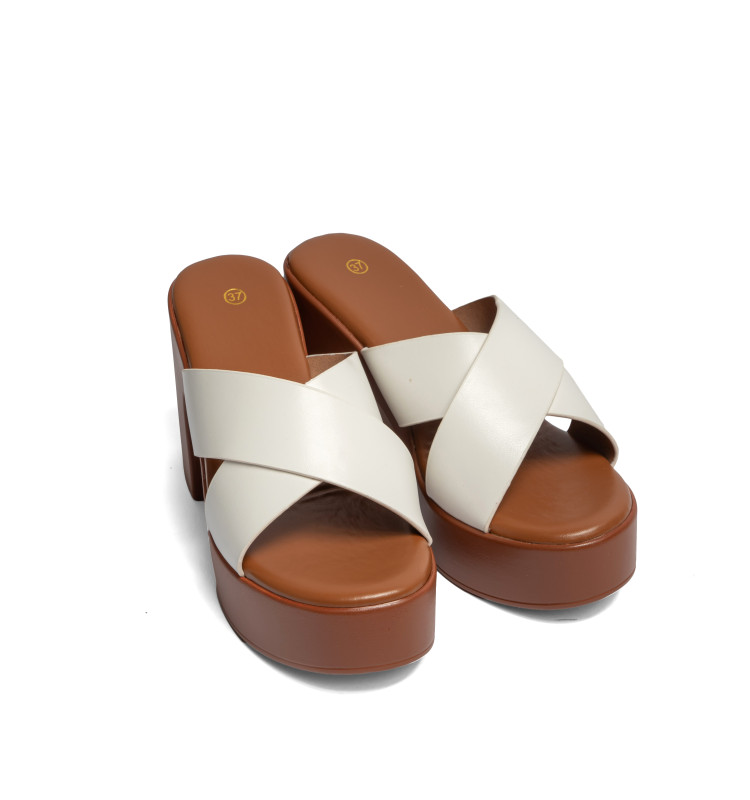 Mules Flatform με Χιαστί Λουράκια