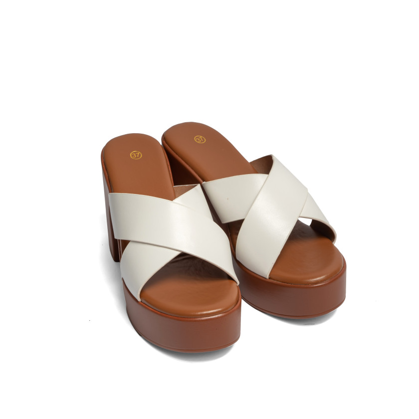Mules Flatform με Χιαστί Λουράκια