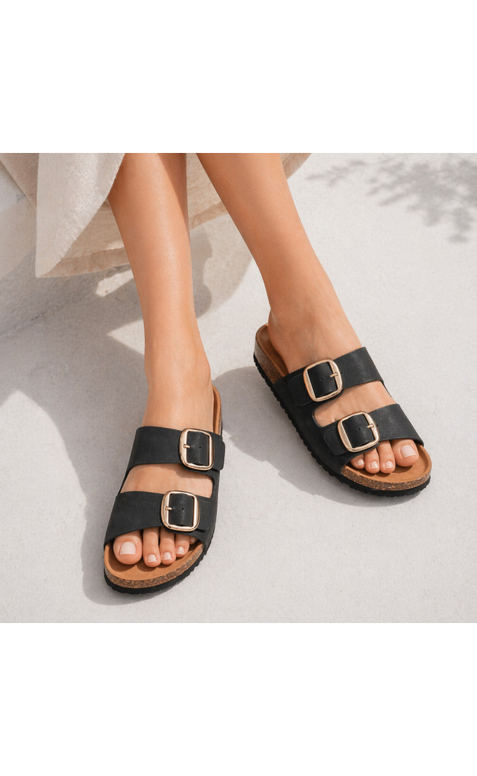 Σανδάλια Flatform με Διπλές Τόκες