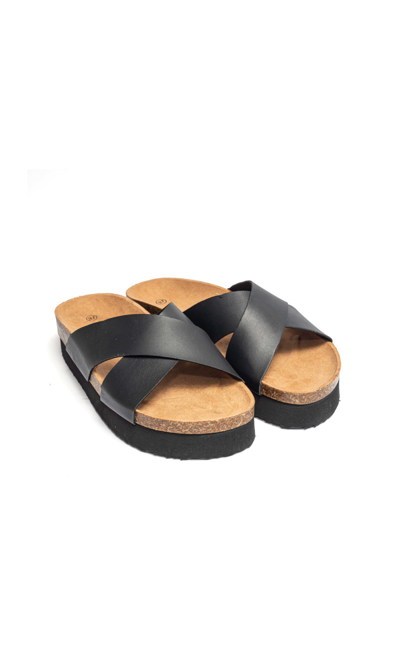 Σανδάλια Flatform με Χιαστί Λουράκια