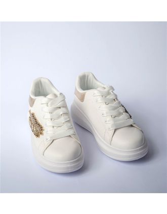 Γυναικεία Sneakers Με Χρυσή Διακόσμηση