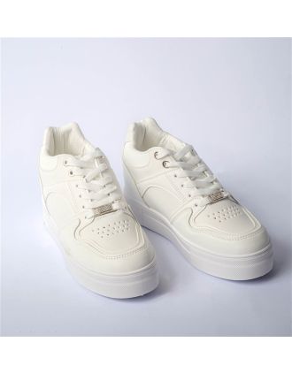 Γυναικεία Αθλητικά Παπούτσια Λευκά Platform